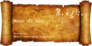 Neer Ábel névjegykártya