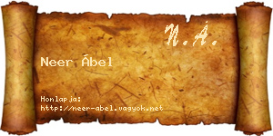 Neer Ábel névjegykártya